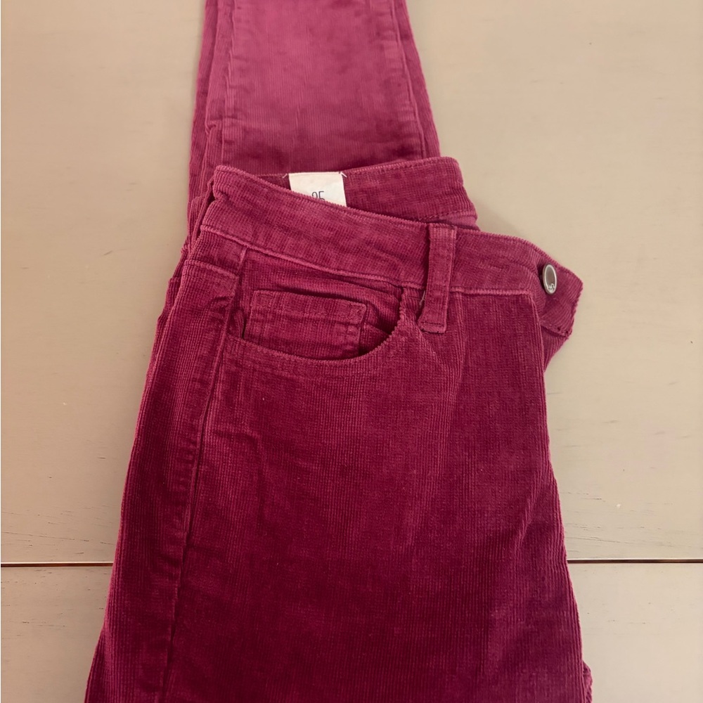 Women's Cosmic Blue Love Burgundy Corduroy Skinny Pants